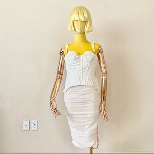 House of CB  Ivory Talya Corset Midi Dress SZ Small